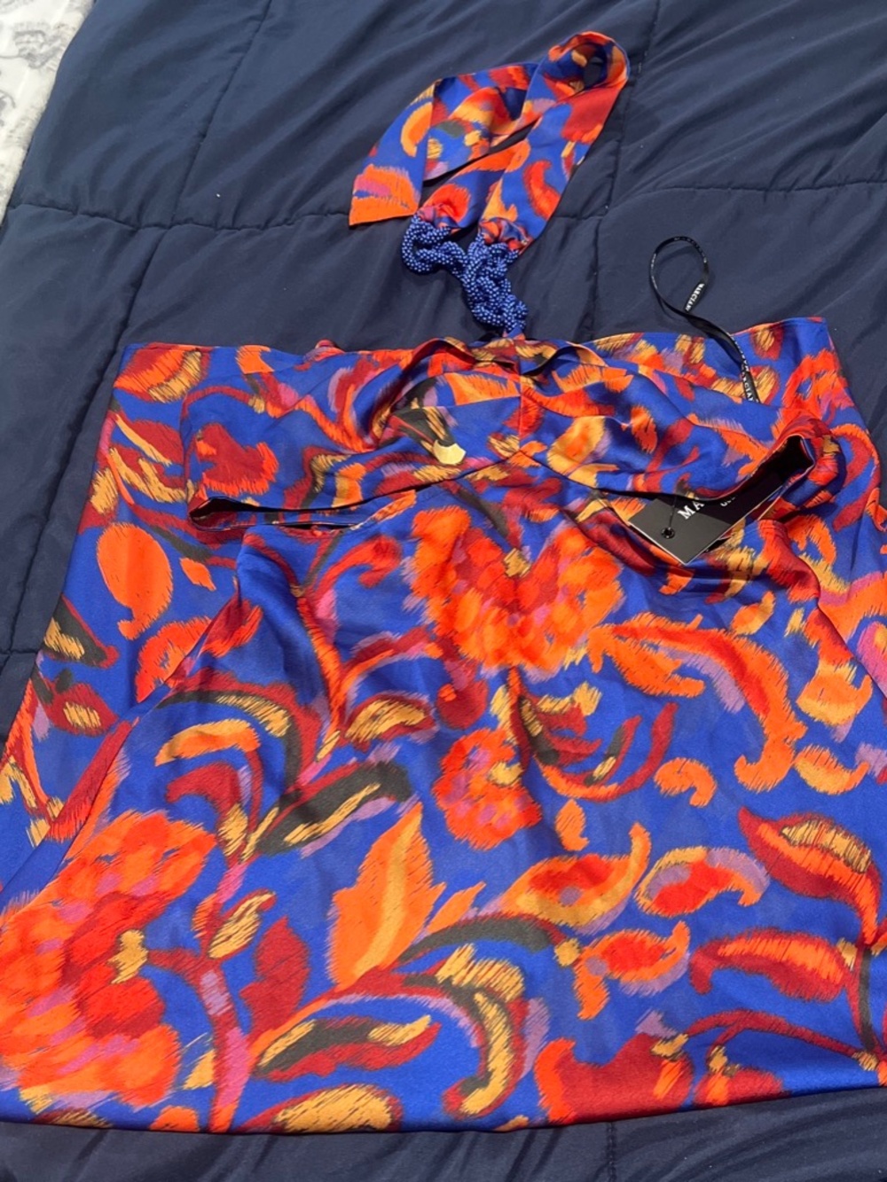 NWT Marciano Betty Blue Abstract Floral Halter Dress – Size US 8 / EU 44 ($280)